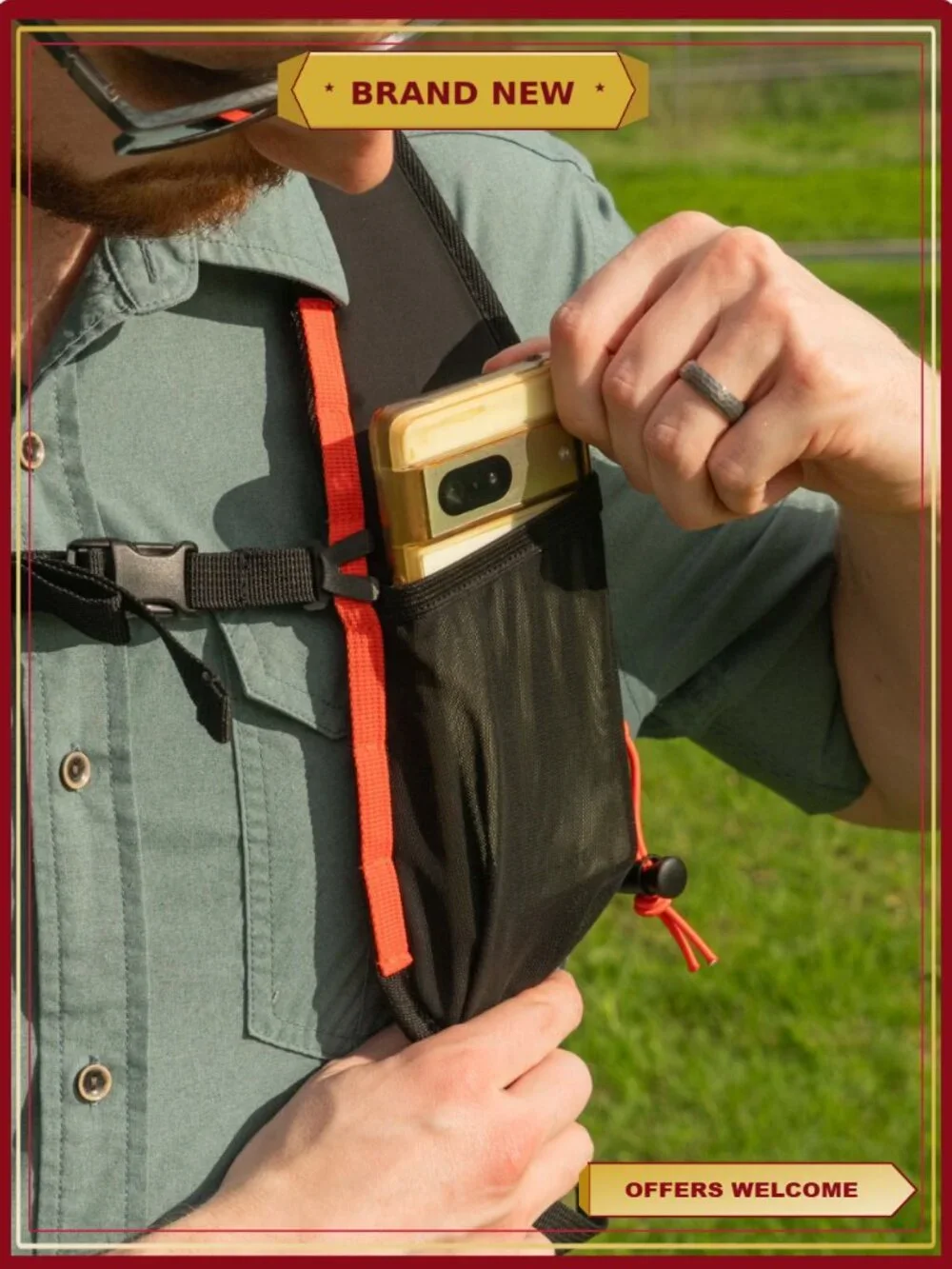 Outdoor Hiking Backpack 19.5L Trekking Pole Holders Bungee Storage